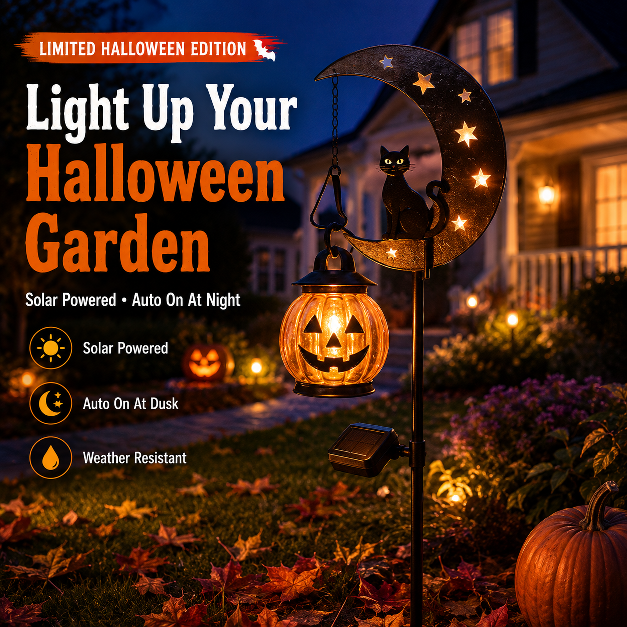 🔥LAST DAY 60% OFF🎁🎃 Halloween Early Bird Sale | Cat & Pumpkin Moon Stake Light
