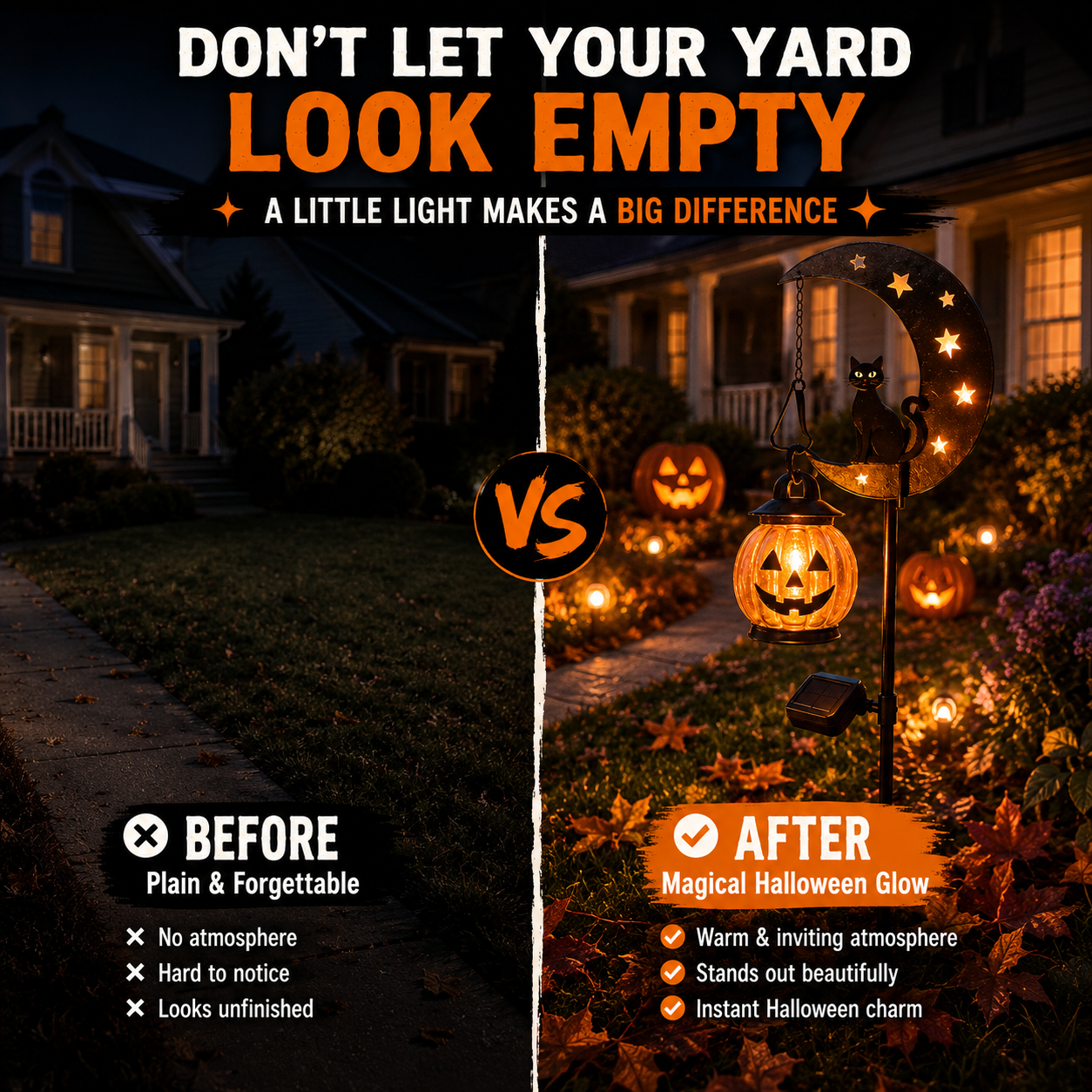 🔥LAST DAY 60% OFF🎁🎃 Halloween Early Bird Sale | Cat & Pumpkin Moon Stake Light