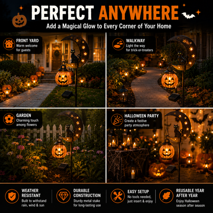 🔥LAST DAY 60% OFF🎁🎃 Halloween Early Bird Sale | Cat & Pumpkin Moon Stake Light