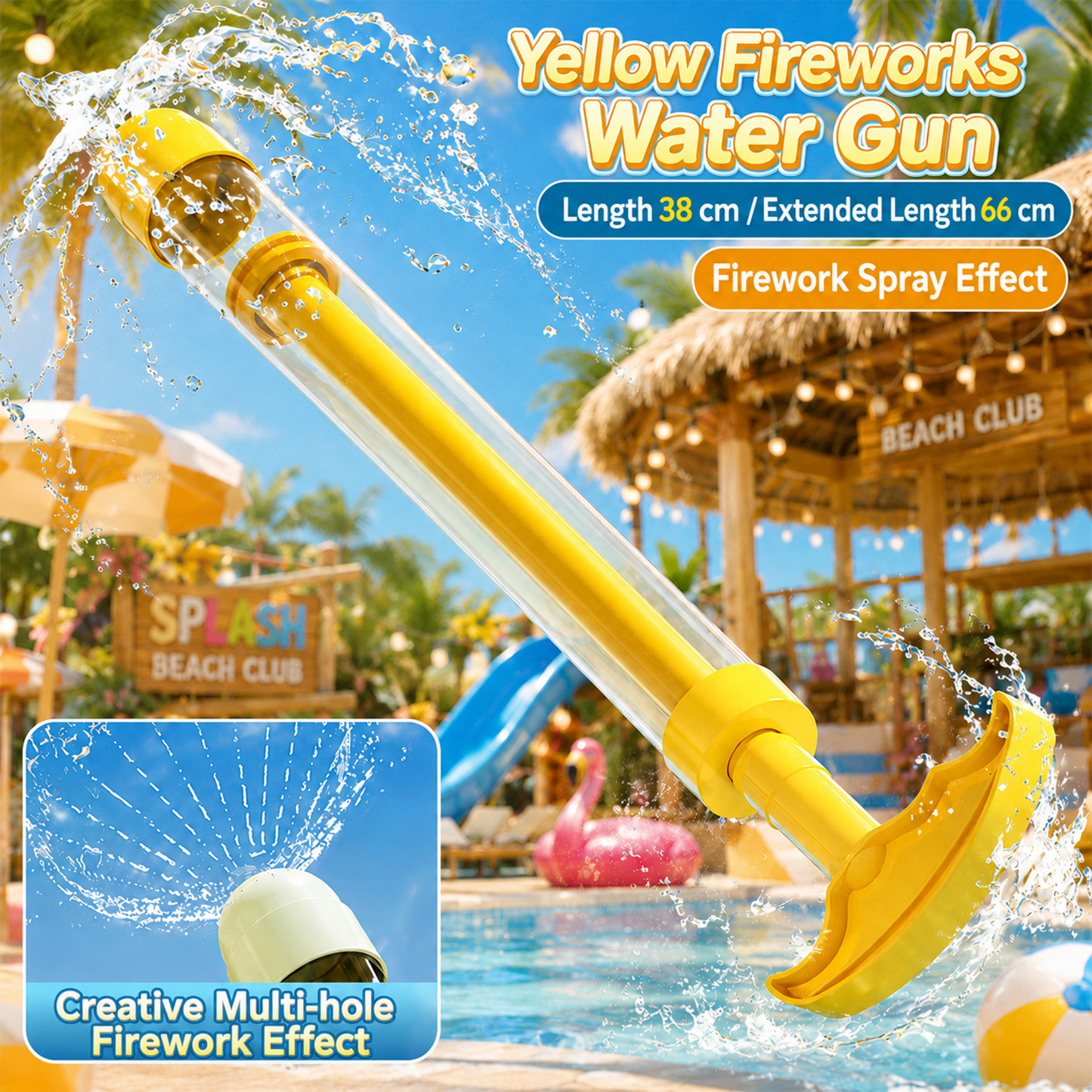 Extendable Summer Water Blaster Toy for Kids Outdoor Pool Beach Play