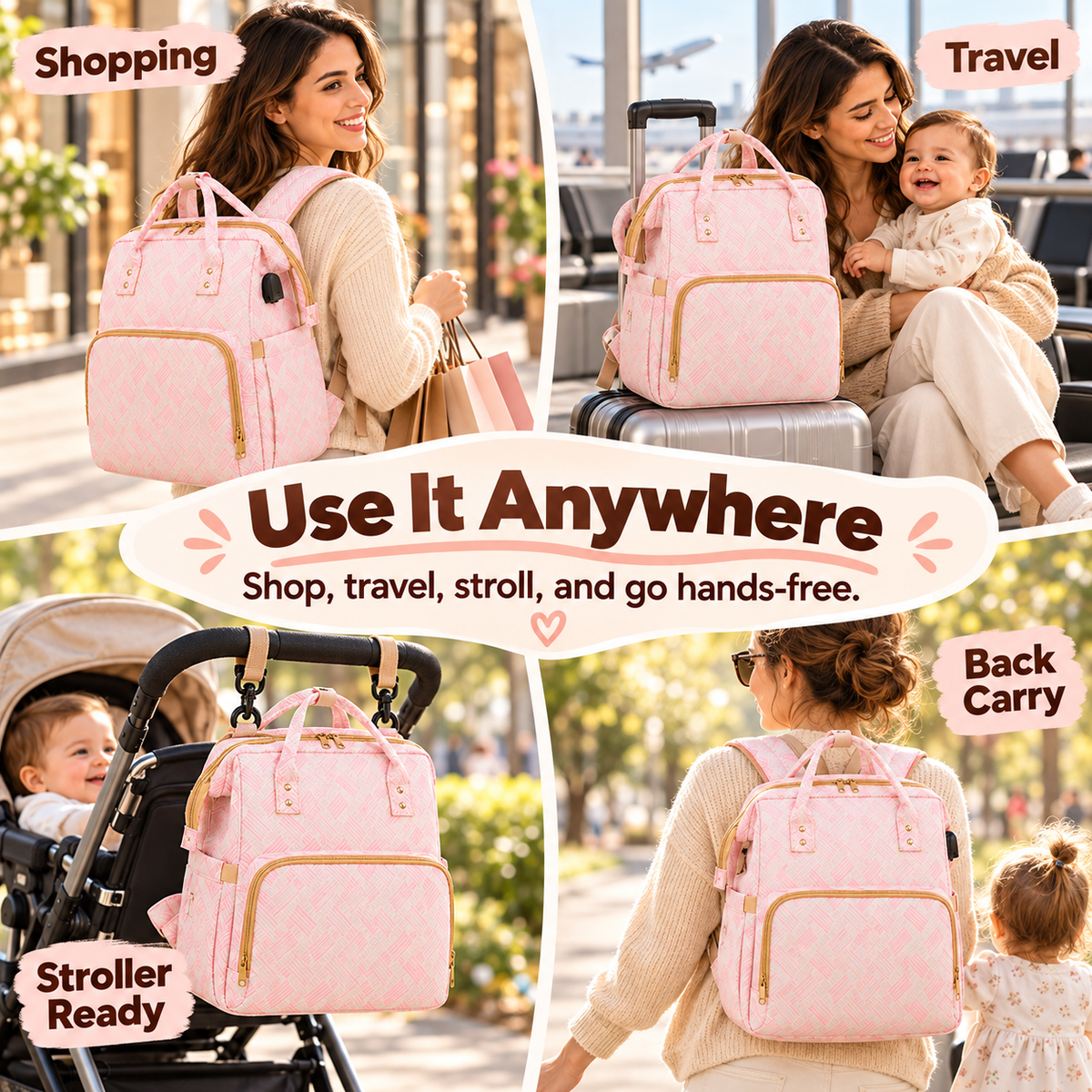 👶 Multi-Function Travel Baby Bed & Diaper Backpack