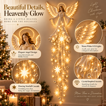 ✨Last Day 50% OFF✨ Angel Blessing Starfall Wall Light – Heavenly Christmas Wall Decor