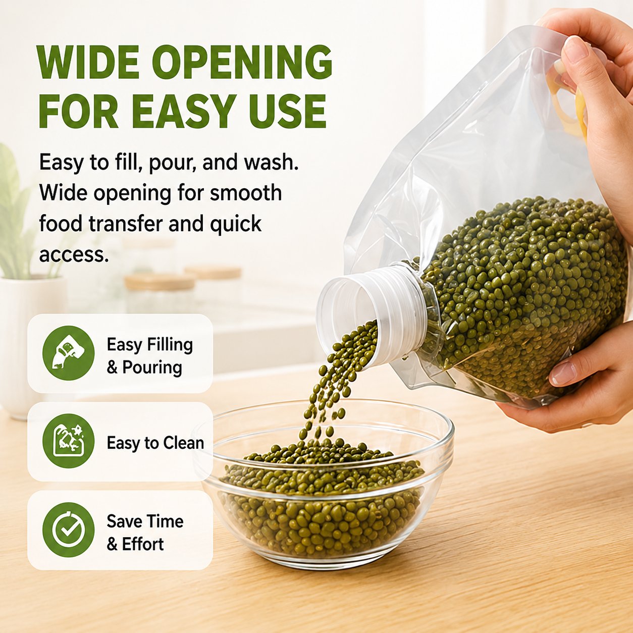 ✨🏠5-Pack Reusable Food Resealable Bags—Leak Proof Design To Prevent Liquid Spills.