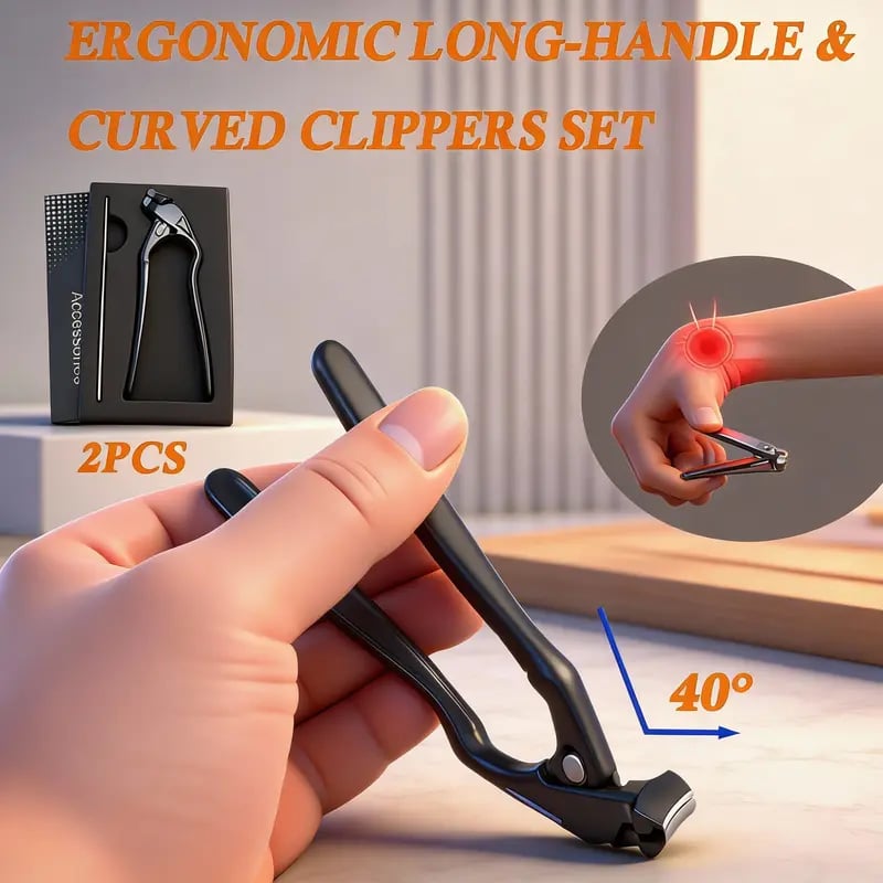 🎉 2026 Sale — Over 50,000 Sold! ✂️ Black Curved Nail Clipper – Ergonomic & Easy for Seniors 🖤