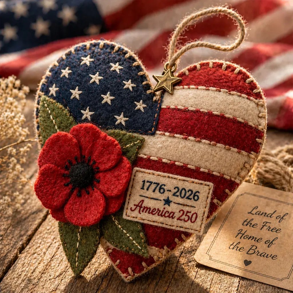 🌟🎉250th Anniversary Patriotic Felt Ornament DIY Kit