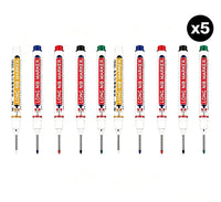 10x Black+10x Red+10x White+10x Green+10x Blue (50pcs)