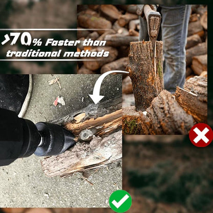 🥳2026 HOT SALE🥳💞50K+ SOLD!🔧✅The Professional Upgrade for Firewood Prep. Durable Drill Set Makes Quick Work of Logs. 🛠️⚡