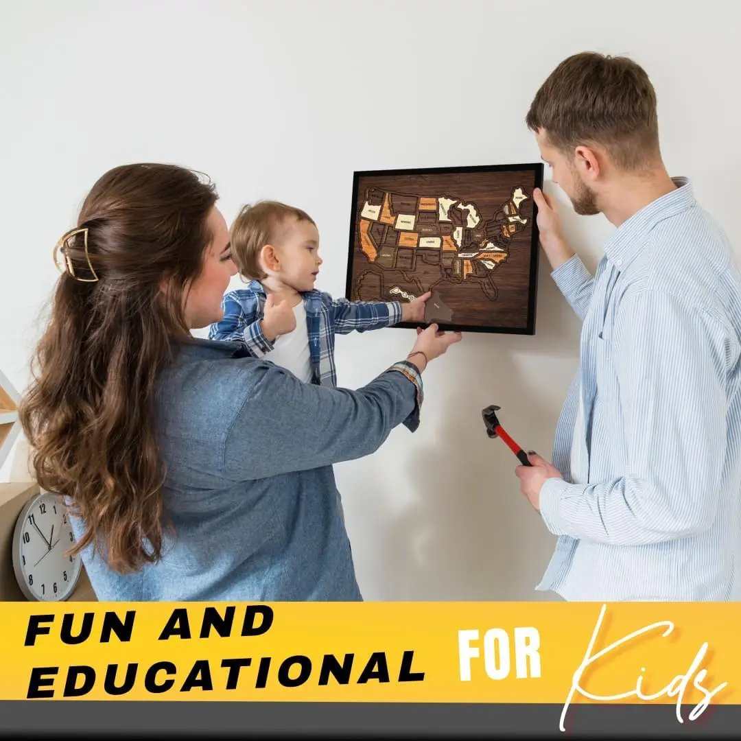 🔥Last Day 49% OFF - Wooden USA Travel Map Puzzle🧩