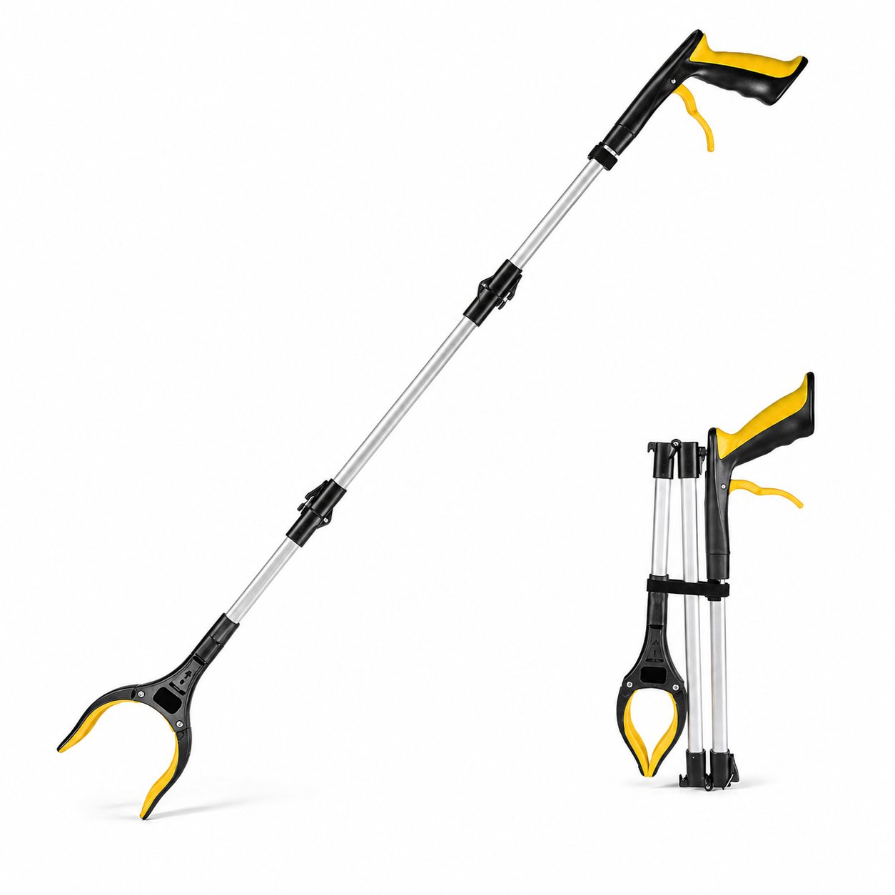 43 Extra Long Grabber Reacher Tool – Heavy Duty with 360° Rotating Jaw & Magnets