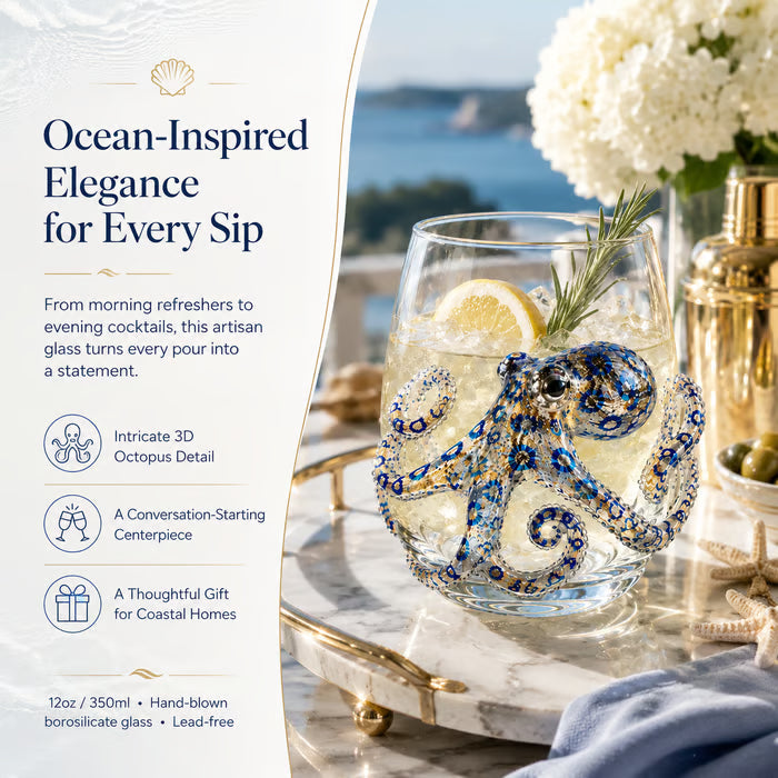 Artisanal Blue Ringed Octopus Glassware