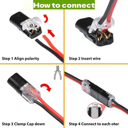 🏆49% OFF👍🚀Double-Wire Plug-in Connector Led Light Strip Connectors 2 Pin