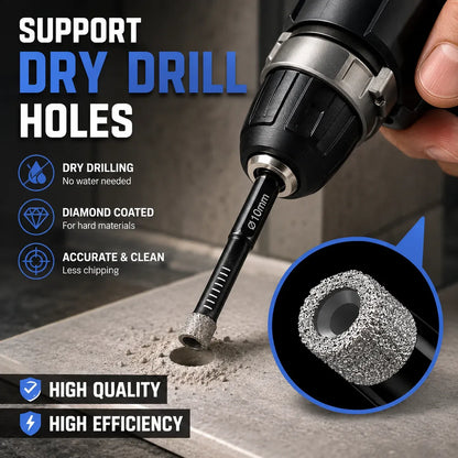 🔥hot sale🔥 6 Pcs Diamond Drill Bits Set, 1/4 5/6 3/8 1/2 Inch Brazed Diamond Drill Bits for Precision Drilling in Tile Ceramic Glass Granite Marble Masonry