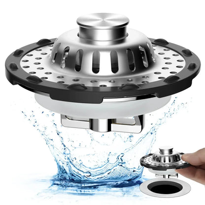 Stop Fumbling with Gross Drains! 🛑 Upgrade to the 3-in-1 Stopper . 🌊Pop-Up Sink Stopper