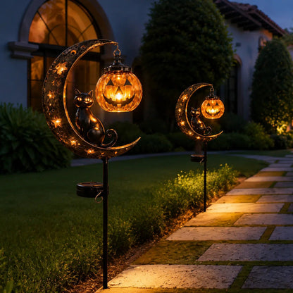 🔥LAST DAY 60% OFF🎁🎃 Halloween Early Bird Sale | Cat & Pumpkin Moon Stake Light