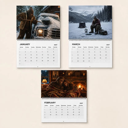 🦶2027 Calendar - Funny Sasquatch Wall Calendar