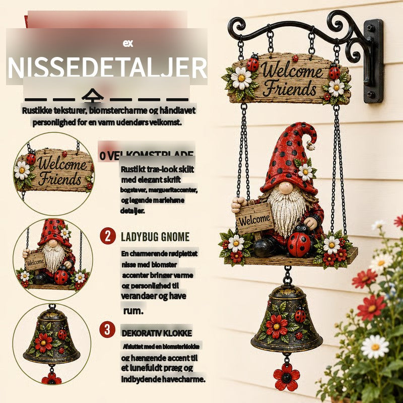 Garden gnome welcome doorbell outdoor decoration