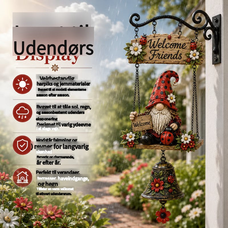 Garden gnome welcome doorbell outdoor decoration
