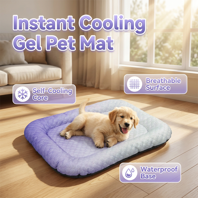 🔥LAST DAY 60% OFF🎁🐶🐱❄️Cooling Gel Mat for Pets Summer Heat Relief Pad Breathable Non-Toxic Cool Sleeping Mat for Dogs Cats