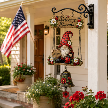 Garden gnome welcome doorbell outdoor decoration