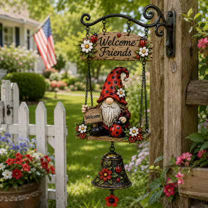 Garden gnome welcome doorbell outdoor decoration