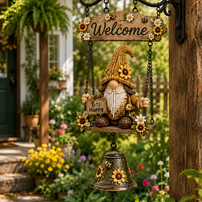 Garden gnome welcome doorbell outdoor decoration